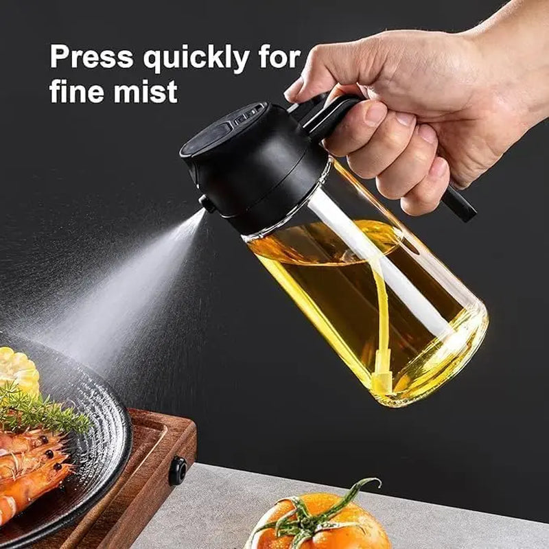 16Oz/470Ml Oil Dispenser Bottle for Kitchen - 2 in 1 Olive Oil Dispenser & Sprayer - Multicolor Kitchenware for Cooking, Salad, Barbecue Tools Utensils Green Home