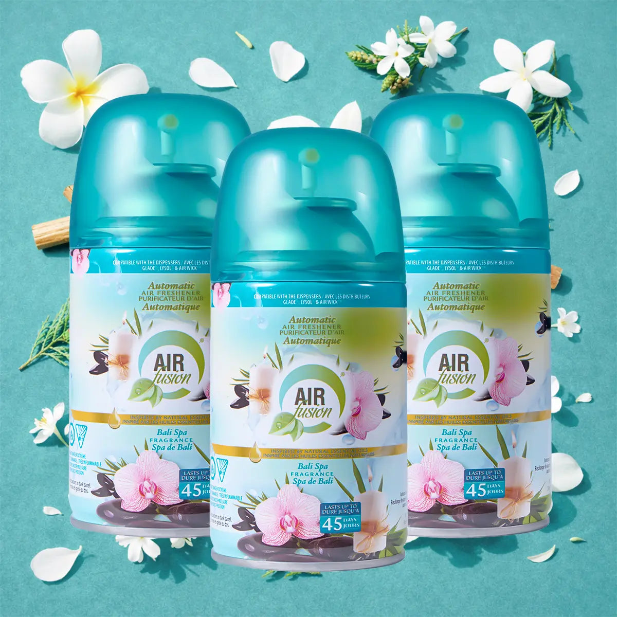 AIR FUSION 3-Pack Aroma Blend Bathroom Freshener Spray - 5 Oz Each, Delightful Floral & Fruity Scents, Easy-to-Use for Daily Freshness