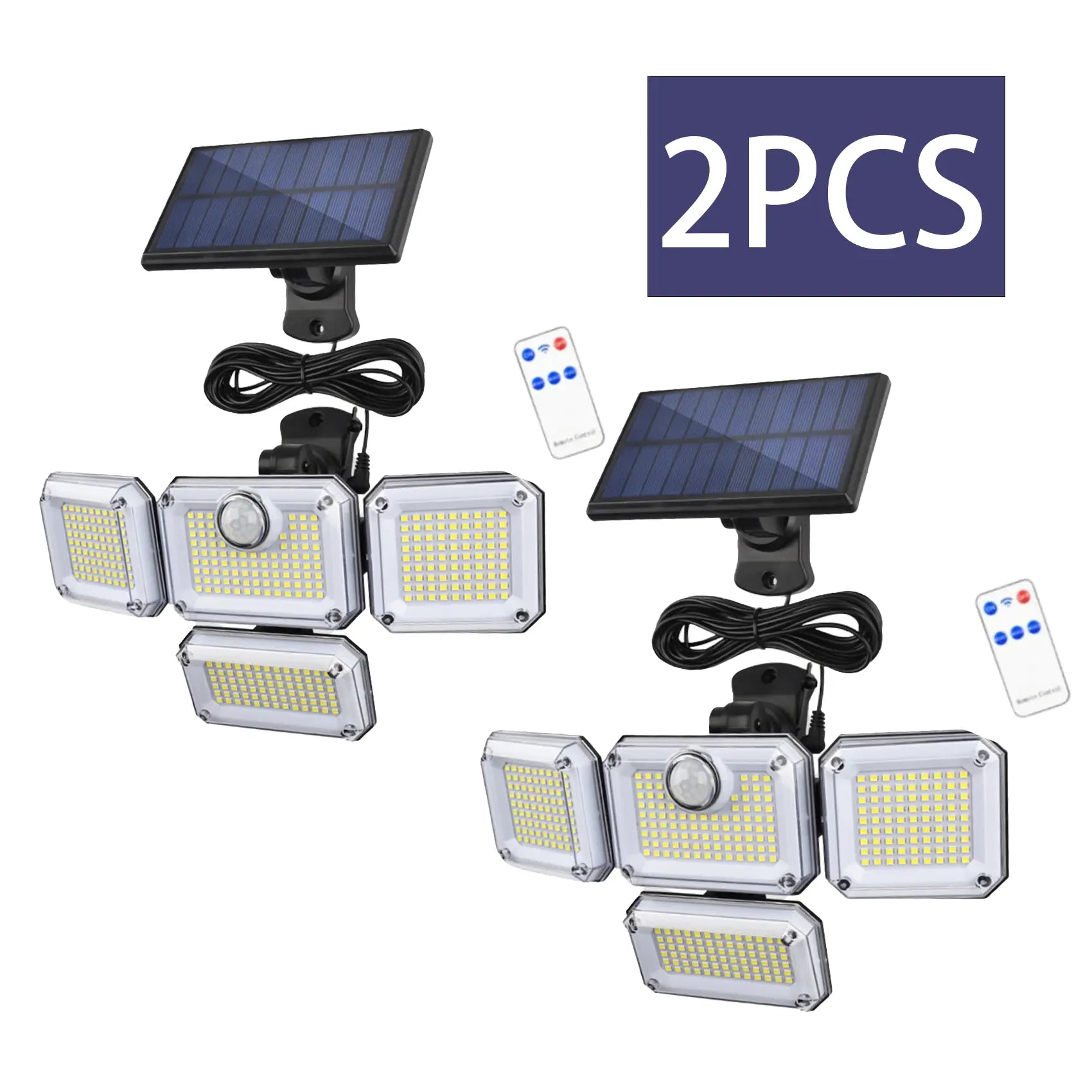 Solar Motion Sensor Outdoor Lights, 4-Head 333 LED Security Flood Light, 270° Wide Angle with 3 Modes, Waterproof for Garden Patio Yard, Easy Assembly & Portable, 2026 New for Mother'S Day Gift