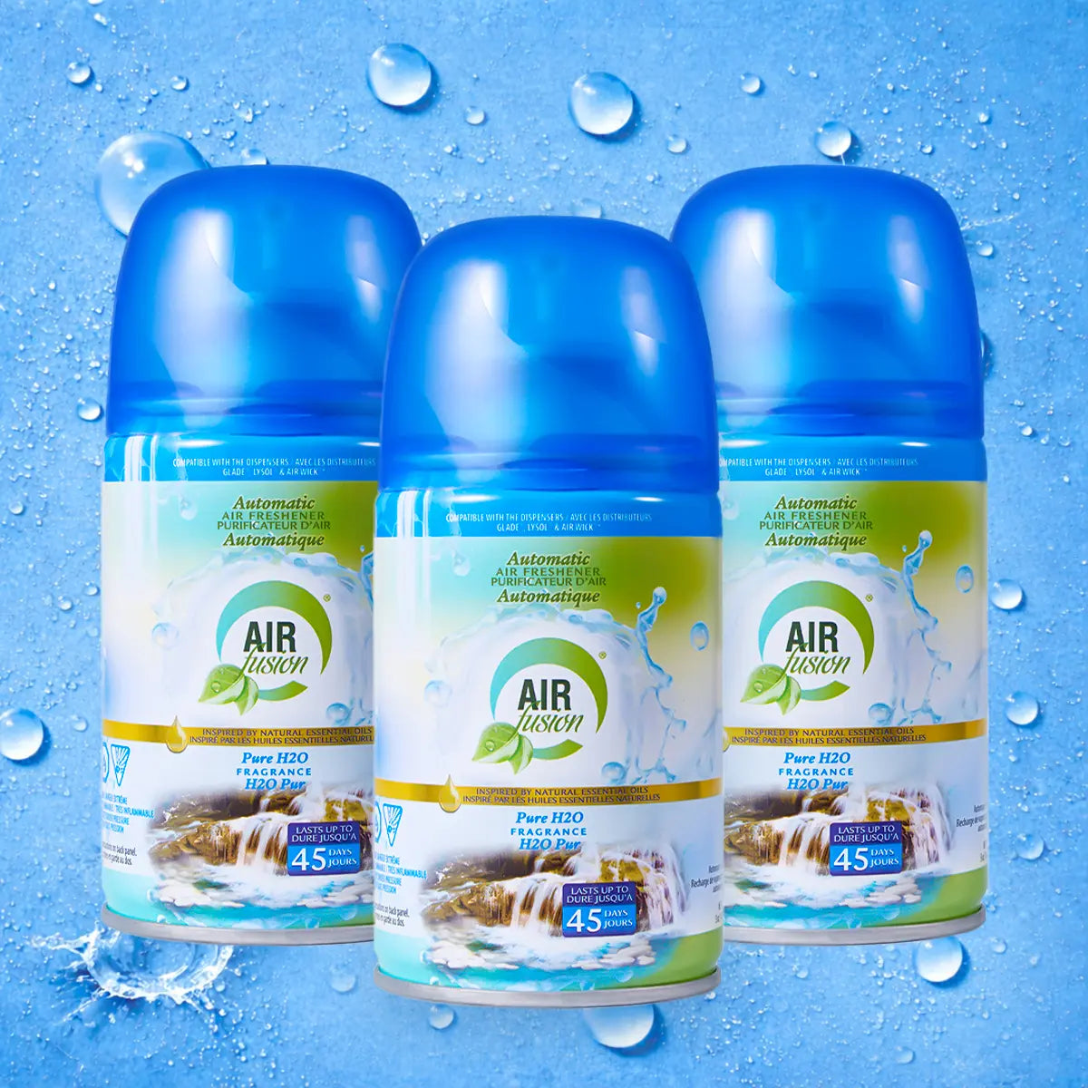 AIR FUSION 3-Pack Aroma Blend Bathroom Freshener Spray - 5 Oz Each, Delightful Floral & Fruity Scents, Easy-to-Use for Daily Freshness