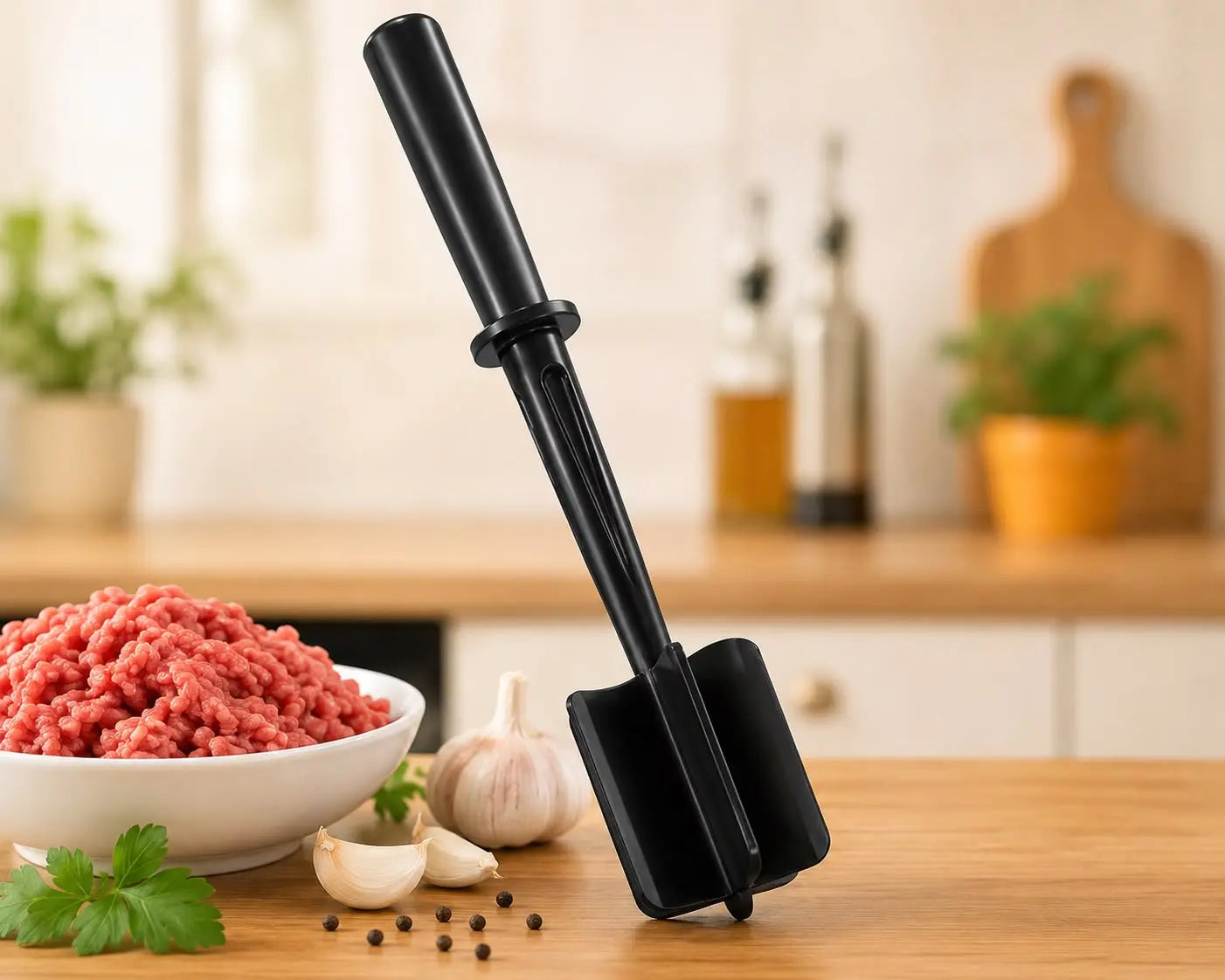 Premium Meat Chopper Kitchen Tool | Non-Stick Ground Beef Masher & Hamburger Mixer