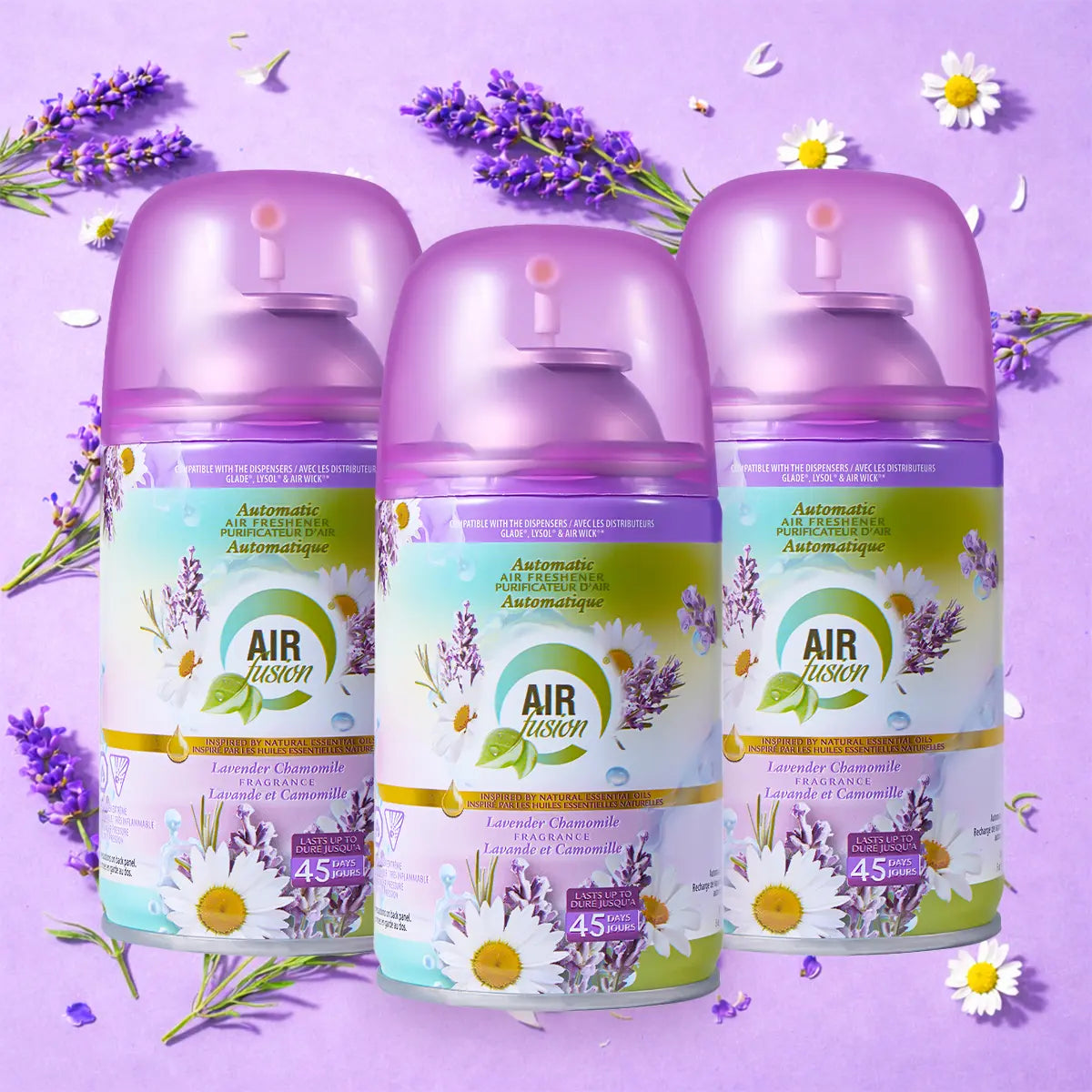 AIR FUSION 3-Pack Aroma Blend Bathroom Freshener Spray - 5 Oz Each, Delightful Floral & Fruity Scents, Easy-to-Use for Daily Freshness
