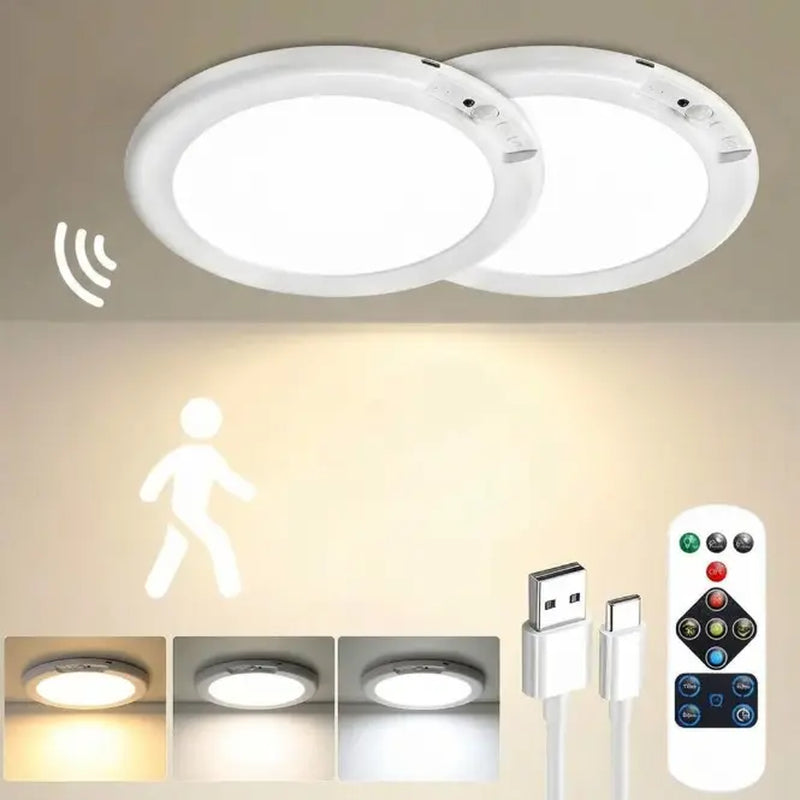Rechargeable Motion Sensor Ceiling Light with Remote - Magnetic Wireless Ceiling Light Battery Powered for Closet Shower Stairs Shed Hallway Porch Patio Ect