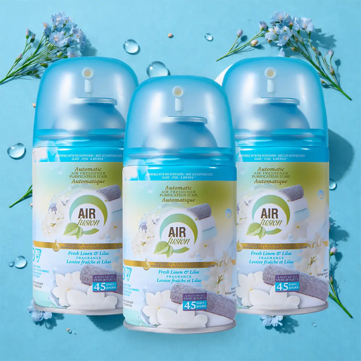AIR FUSION 3-Pack Aroma Blend Bathroom Freshener Spray - 5 Oz Each, Delightful Floral & Fruity Scents, Easy-to-Use for Daily Freshness