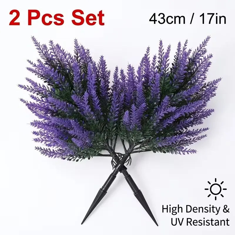 2 Blue Lavender Trees, Realistic Artificial Flowers, UV & Weather Resistant, Outdoor Decor, Wedding, Garden, Party Decorations