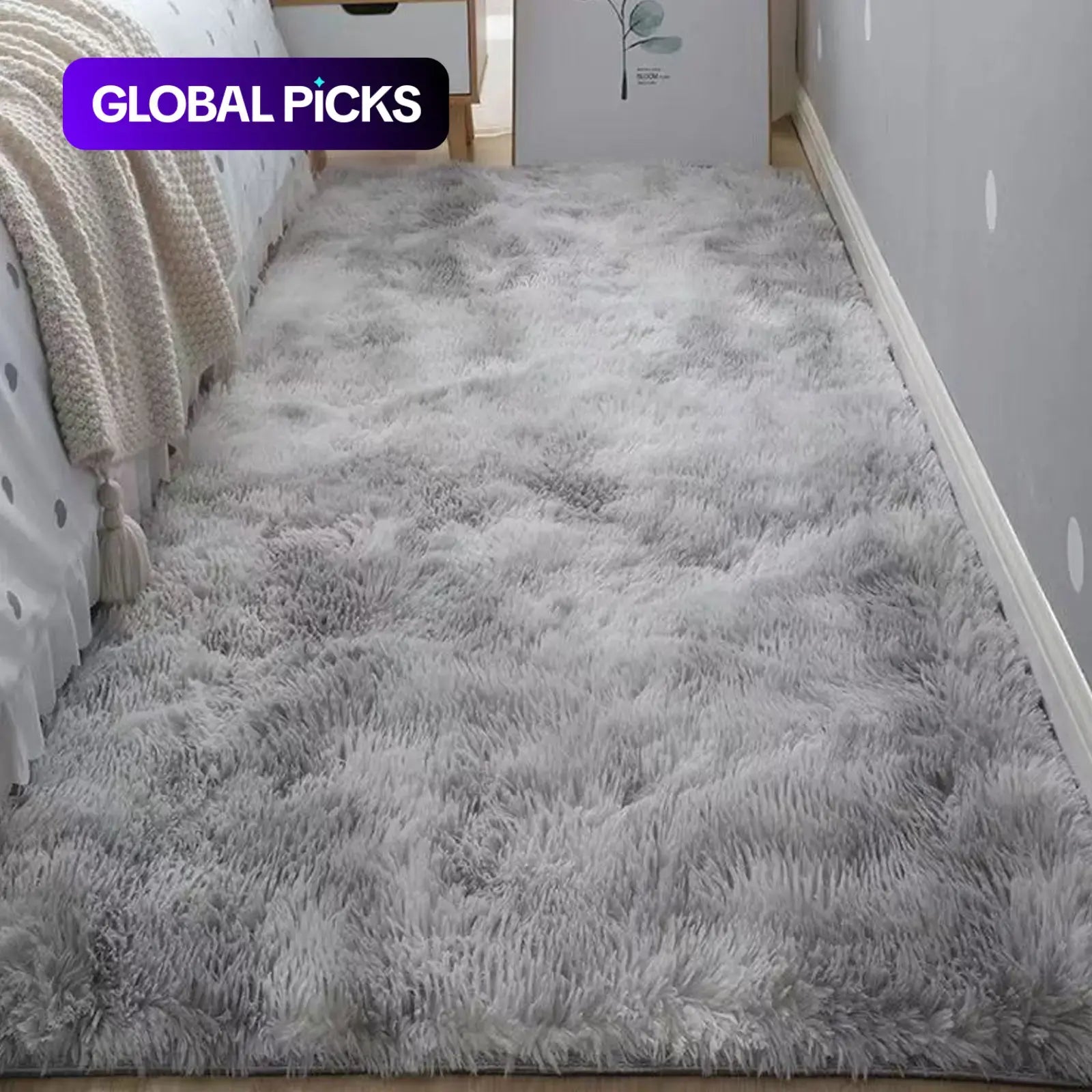 Nordic Style Home Decorative Rug, Soft Area Rug for Bedroom or Window Seat, Long Wool Floor Mat with Simple Design, Full-Coverage Rug for Living Room, Girl'S Room Decor #GLOBAL PICKS