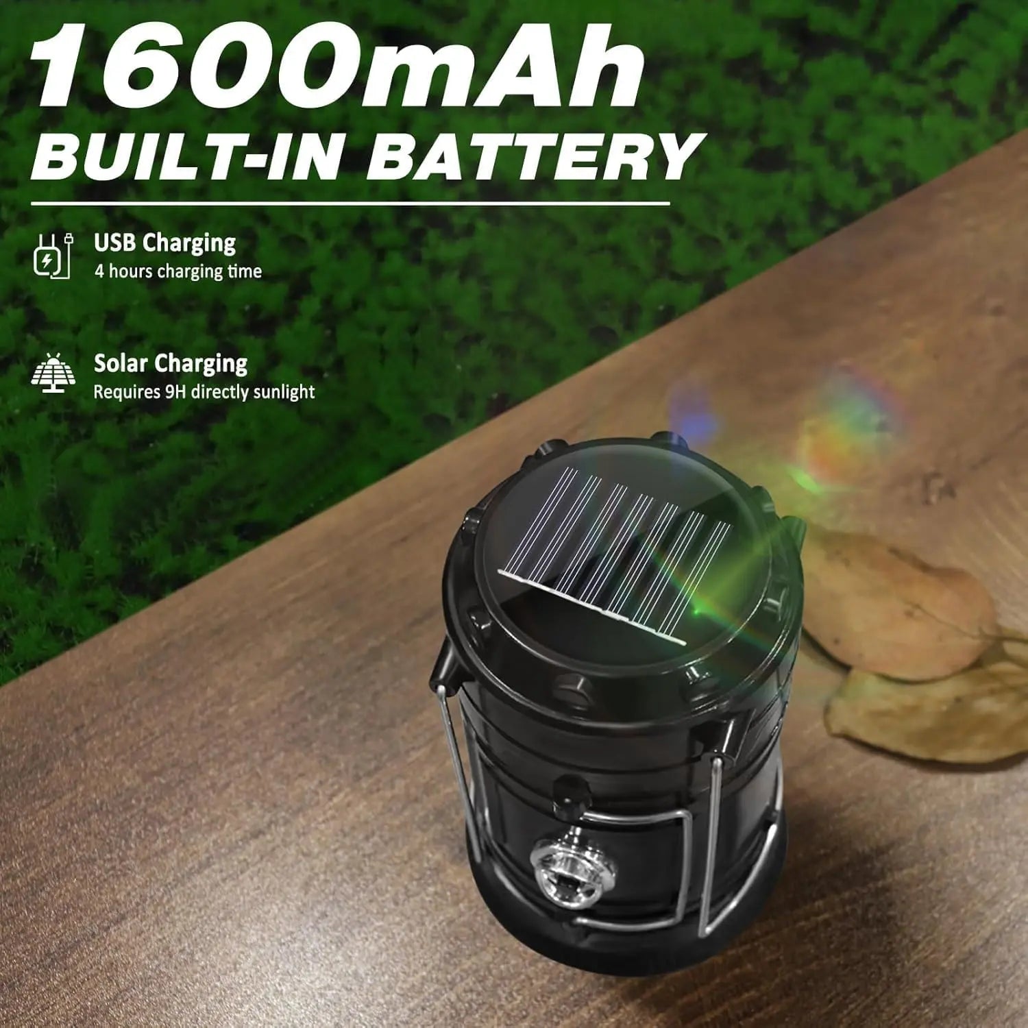 2026 Upgrade Solar Lantern Flashlights Charging for Phone, USB Rechargeable Led Camping Lantern, Collapsible & Portable for Emergency, Hurricanes, Power Outage, Storm