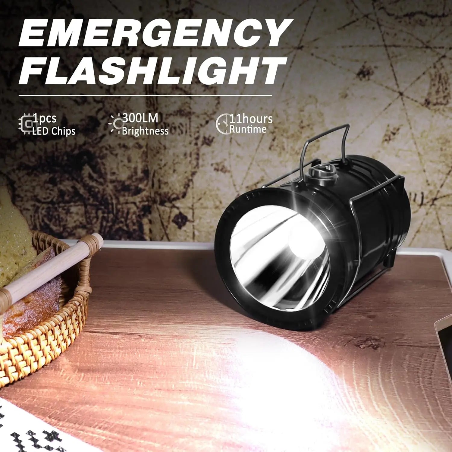 2026 Upgrade Solar Lantern Flashlights Charging for Phone, USB Rechargeable Led Camping Lantern, Collapsible & Portable for Emergency, Hurricanes, Power Outage, Storm