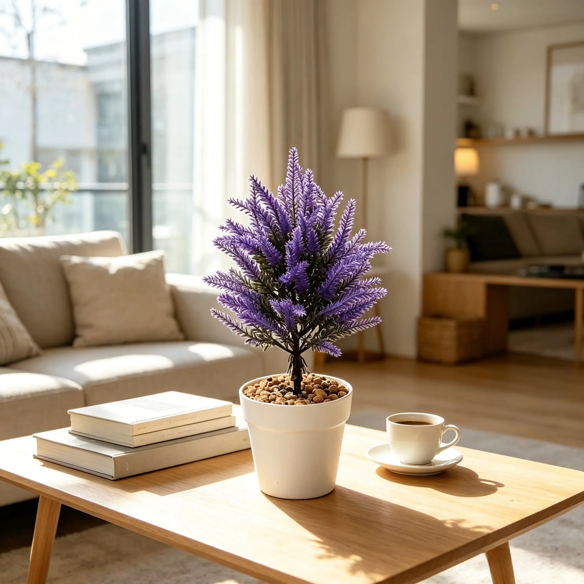 2 Blue Lavender Trees, Realistic Artificial Flowers, UV & Weather Resistant, Outdoor Decor, Wedding, Garden, Party Decorations