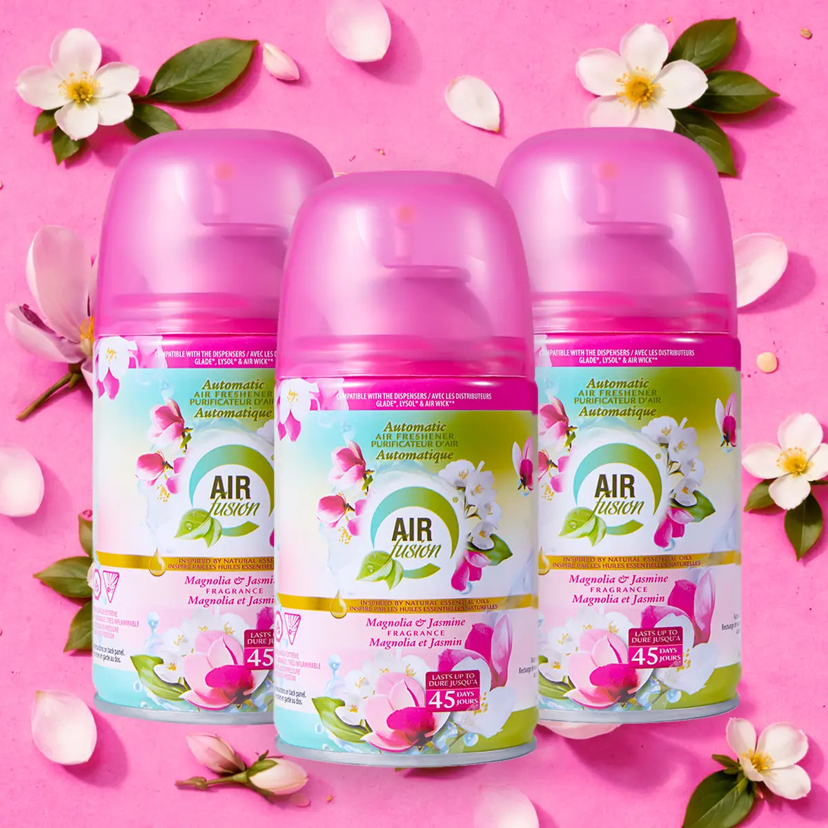 AIR FUSION 3-Pack Aroma Blend Bathroom Freshener Spray - 5 Oz Each, Delightful Floral & Fruity Scents, Easy-to-Use for Daily Freshness