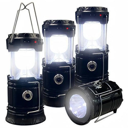 2026 Upgrade Solar Lantern Flashlights Charging for Phone, USB Rechargeable Led Camping Lantern, Collapsible & Portable for Emergency, Hurricanes, Power Outage, Storm