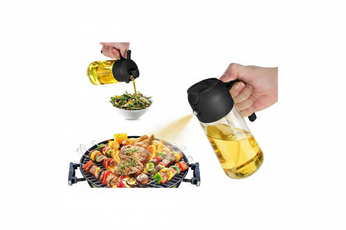 16Oz/470Ml Oil Dispenser Bottle for Kitchen - 2 in 1 Olive Oil Dispenser & Sprayer - Multicolor Kitchenware for Cooking, Salad, Barbecue Tools Utensils Green Home