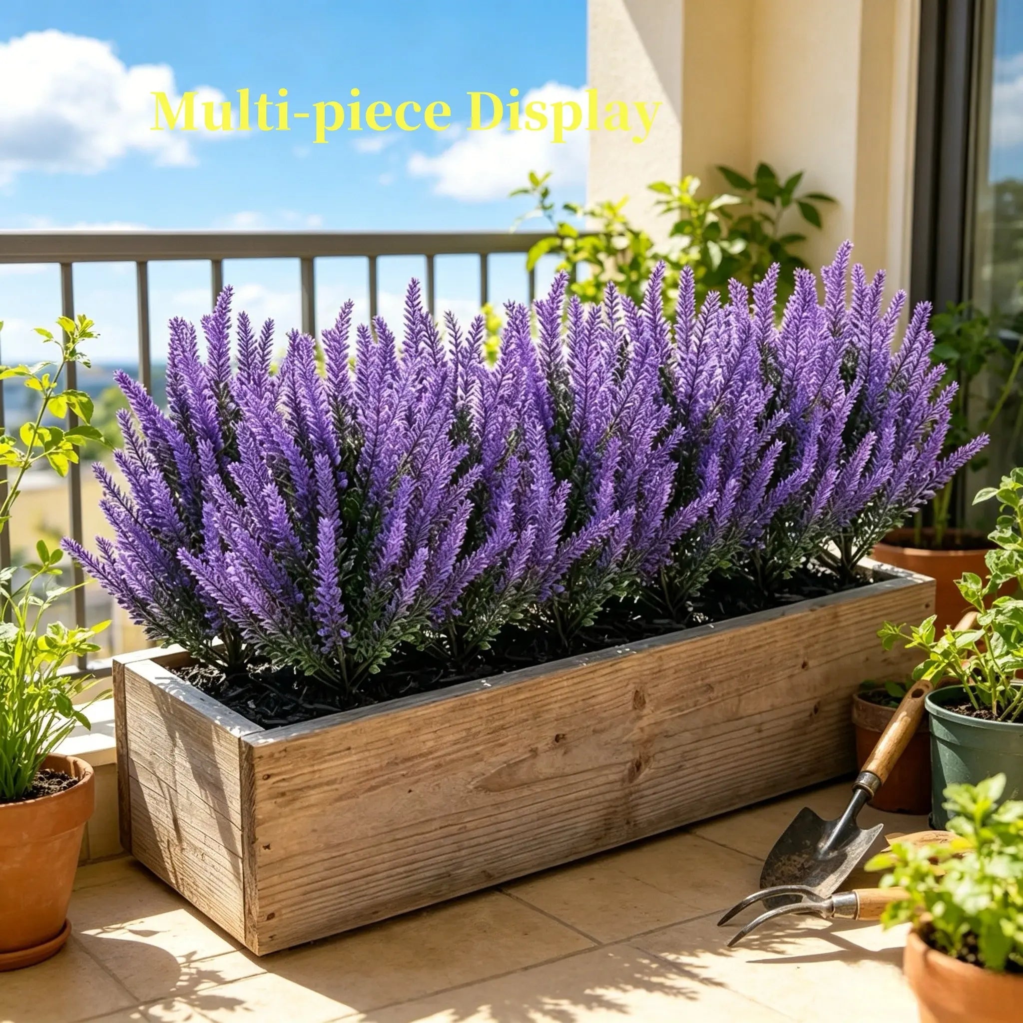 2 Blue Lavender Trees, Realistic Artificial Flowers, UV & Weather Resistant, Outdoor Decor, Wedding, Garden, Party Decorations