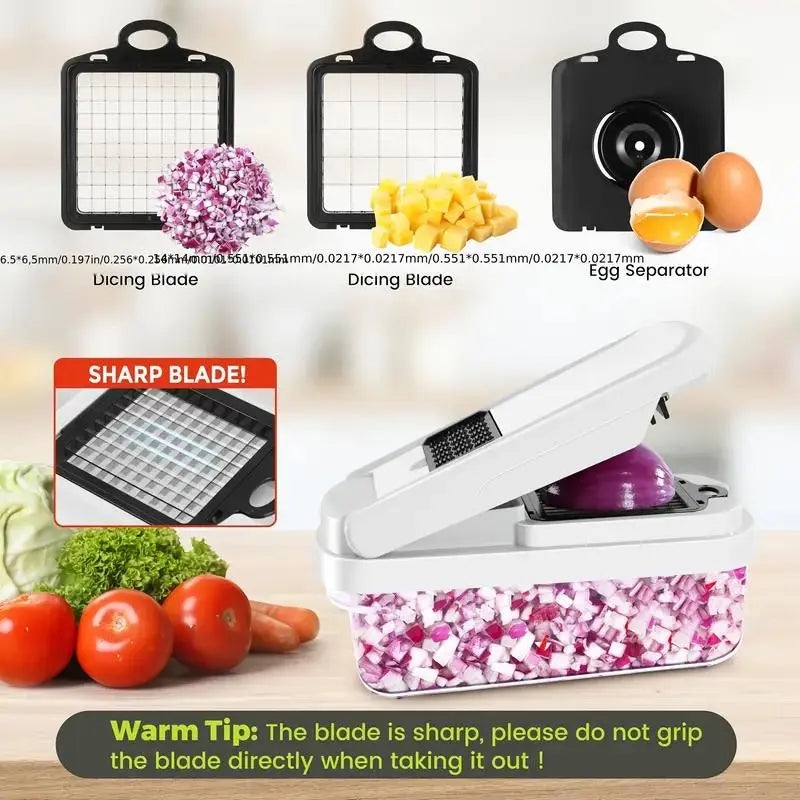 Multifunctional Vegetable & Fruit Chopper, Manual Kitchen Slicer & Dicer, Ideal for Squash Noodles, Onions, Meat & French Fries, Durable Food Prep Tool #GLOBAL PICKS
