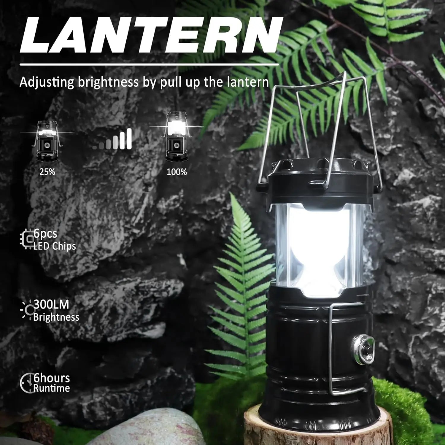 2026 Upgrade Solar Lantern Flashlights Charging for Phone, USB Rechargeable Led Camping Lantern, Collapsible & Portable for Emergency, Hurricanes, Power Outage, Storm