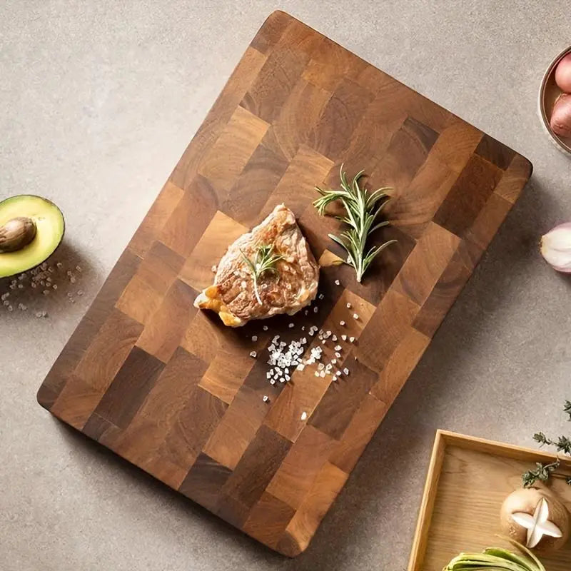 Wooden Cutting Board, Wooden Chopping Board, Cooking Cutting Board, Food Cutting Board, Durable Butcher Block for Meat, Cheese, Fruit and Vegetables, Charcuterie Board for Meal Prep and Serving at Home Dining Room