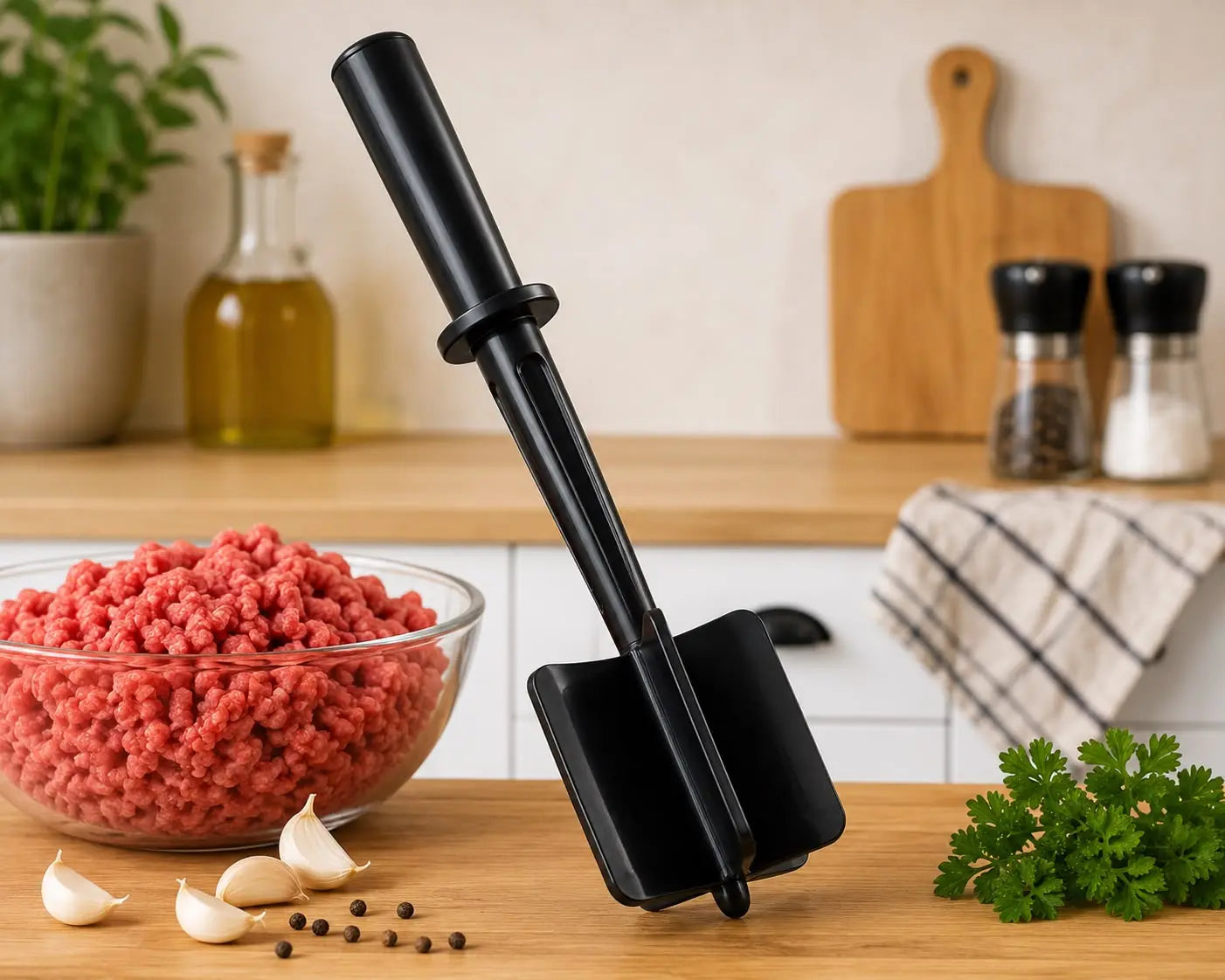 Premium Meat Chopper Kitchen Tool | Non-Stick Ground Beef Masher & Hamburger Mixer